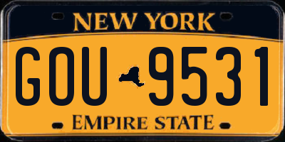 NY license plate GOU9531
