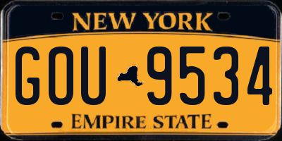 NY license plate GOU9534