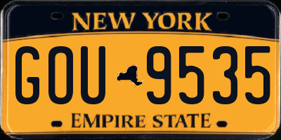 NY license plate GOU9535