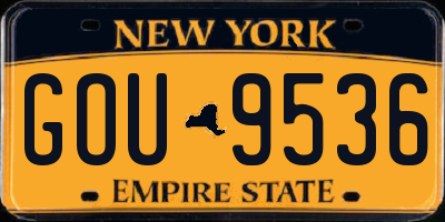 NY license plate GOU9536