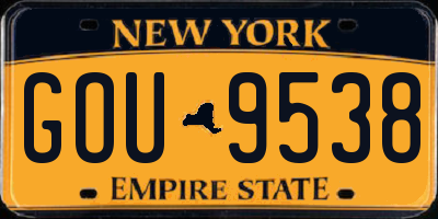 NY license plate GOU9538