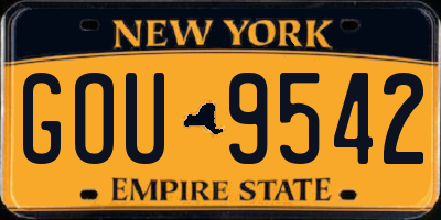 NY license plate GOU9542
