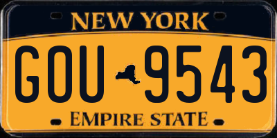 NY license plate GOU9543