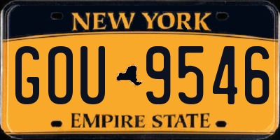 NY license plate GOU9546