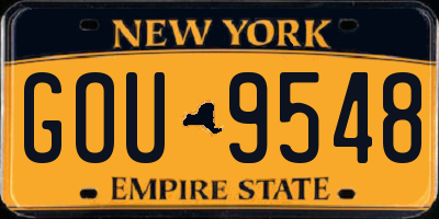 NY license plate GOU9548