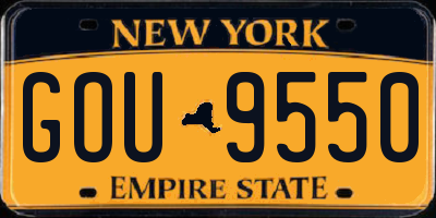NY license plate GOU9550