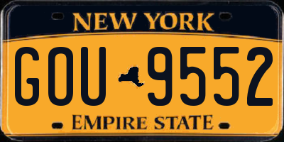 NY license plate GOU9552