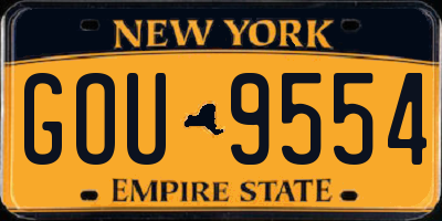 NY license plate GOU9554
