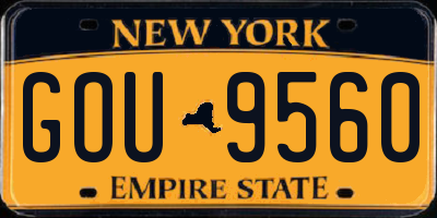 NY license plate GOU9560