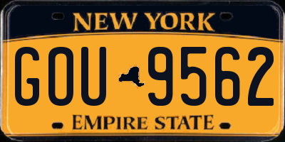 NY license plate GOU9562