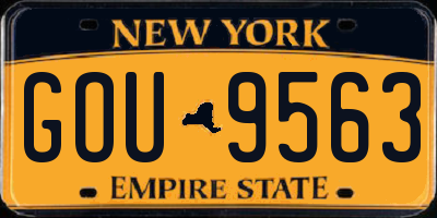 NY license plate GOU9563