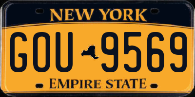 NY license plate GOU9569