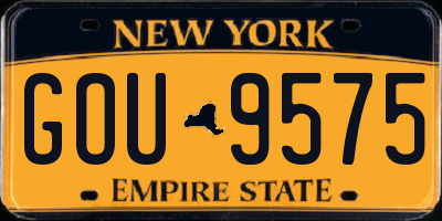 NY license plate GOU9575