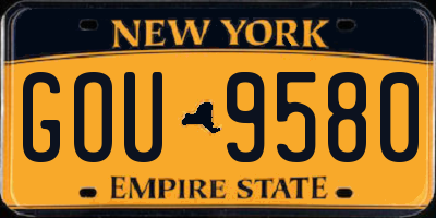 NY license plate GOU9580