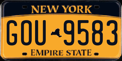 NY license plate GOU9583