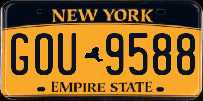 NY license plate GOU9588