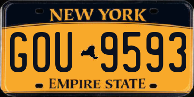 NY license plate GOU9593