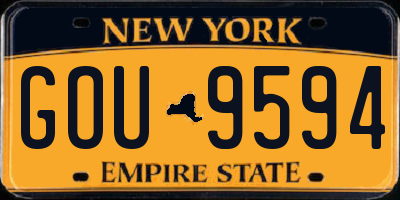 NY license plate GOU9594