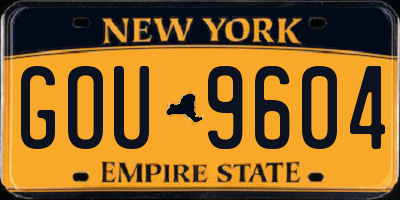 NY license plate GOU9604