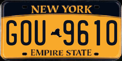 NY license plate GOU9610