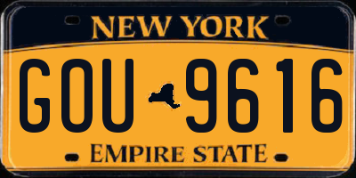 NY license plate GOU9616