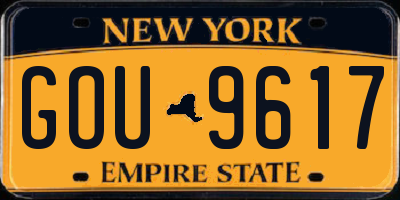 NY license plate GOU9617