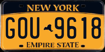 NY license plate GOU9618