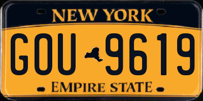 NY license plate GOU9619