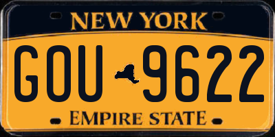 NY license plate GOU9622