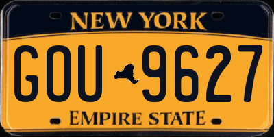 NY license plate GOU9627