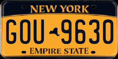 NY license plate GOU9630
