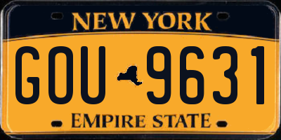 NY license plate GOU9631