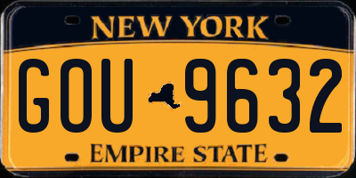 NY license plate GOU9632