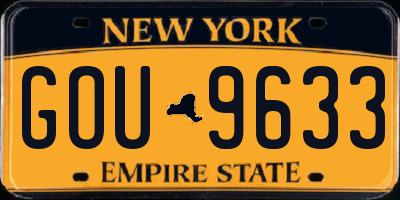 NY license plate GOU9633