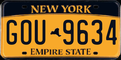 NY license plate GOU9634