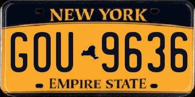 NY license plate GOU9636