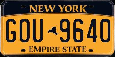 NY license plate GOU9640