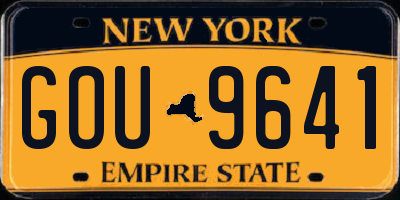 NY license plate GOU9641