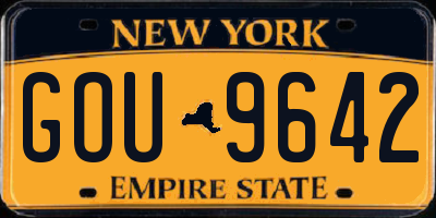 NY license plate GOU9642