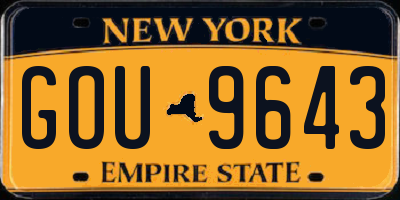 NY license plate GOU9643