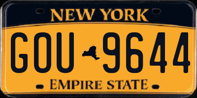 NY license plate GOU9644