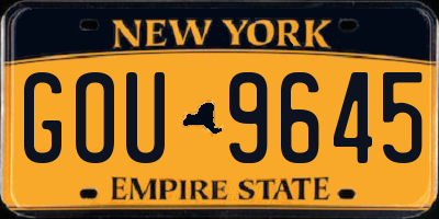 NY license plate GOU9645