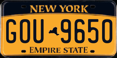 NY license plate GOU9650