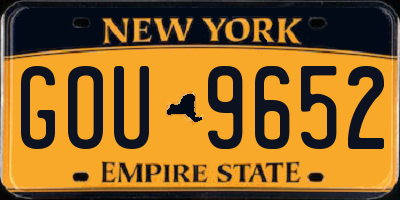 NY license plate GOU9652