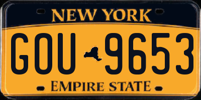 NY license plate GOU9653