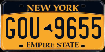 NY license plate GOU9655