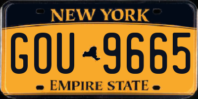 NY license plate GOU9665