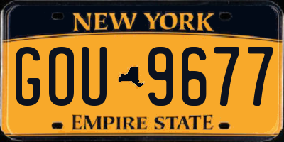 NY license plate GOU9677