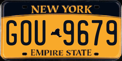 NY license plate GOU9679