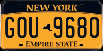 NY license plate GOU9680